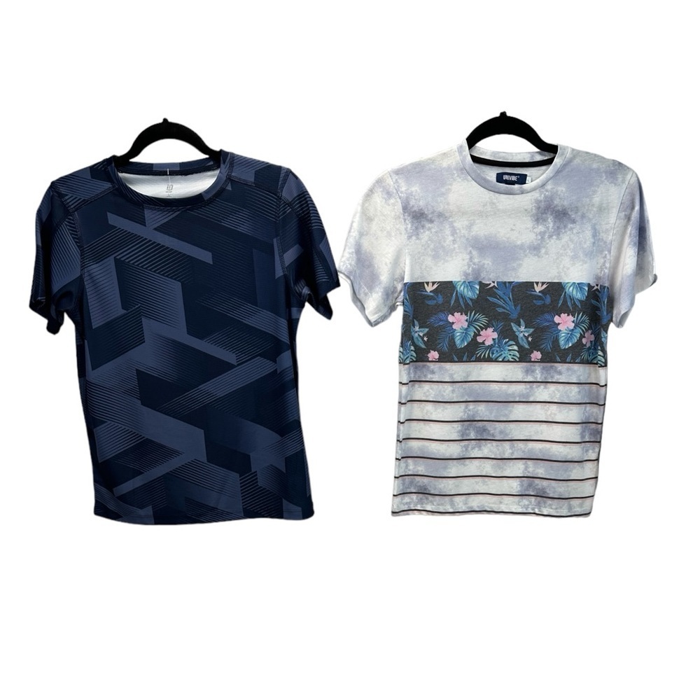 Univibe / Ideology Boys Short Sleeve T-Shirt Bundle of 2- Geometric Floral Print
